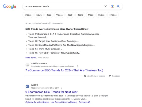 ecommerce seo trends