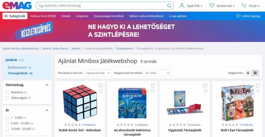 eMAG értékesítés